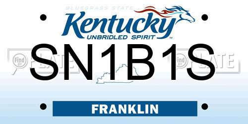 SN1B1S Kentucky License Plate