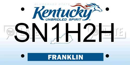 SN1H2H Kentucky License Plate
