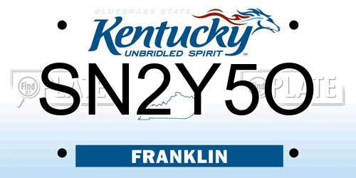 SN2Y5O Kentucky License Plate