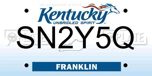 SN2Y5Q Kentucky License Plate