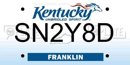 SN2Y8D Kentucky License Plate
