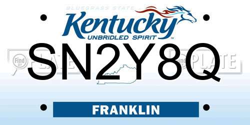 SN2Y8Q Kentucky License Plate