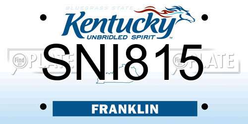 SNI815 Kentucky License Plate