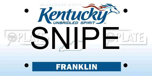 SNIPE Kentucky License Plate