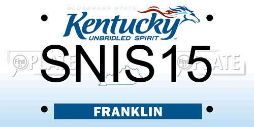 SNIS15 Kentucky License Plate
