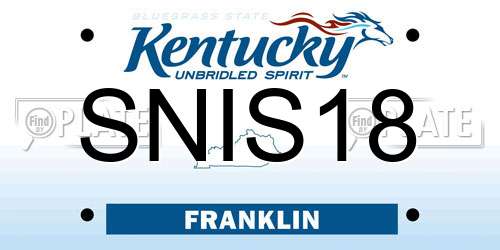 SNIS18 Kentucky License Plate