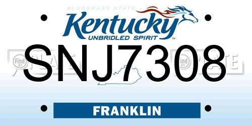 SNJ7308 Kentucky License Plate