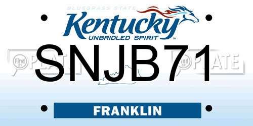 SNJB71 Kentucky License Plate