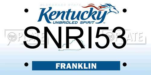 SNRI53 Kentucky License Plate