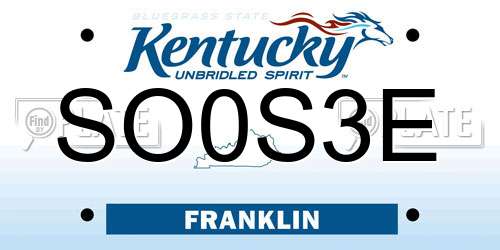 SO0S3E Kentucky License Plate