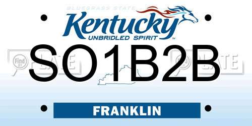 SO1B2B Kentucky License Plate