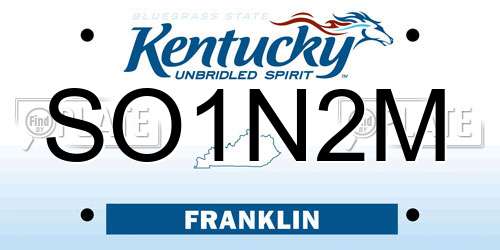 SO1N2M Kentucky License Plate