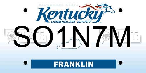 SO1N7M Kentucky License Plate