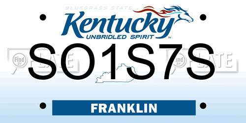 SO1S7S Kentucky License Plate