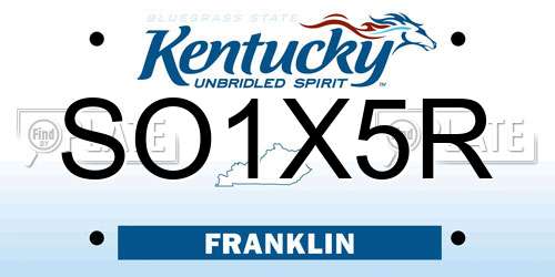 SO1X5R Kentucky License Plate