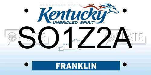 SO1Z2A Kentucky License Plate