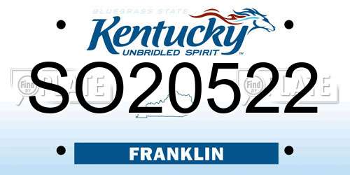 SO20522 Kentucky License Plate