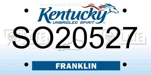 SO20527 Kentucky License Plate