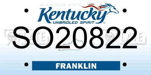 SO20822 Kentucky License Plate