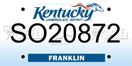 SO20872 Kentucky License Plate