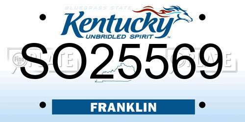 SO25569 Kentucky License Plate