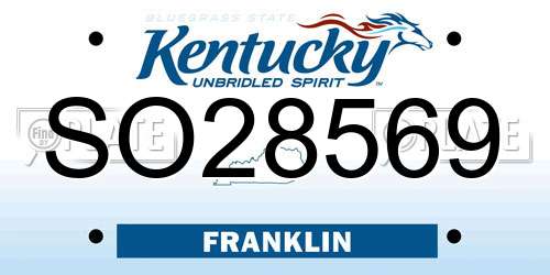 SO28569 Kentucky License Plate