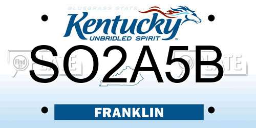 SO2A5B Kentucky License Plate