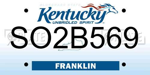 SO2B569 Kentucky License Plate