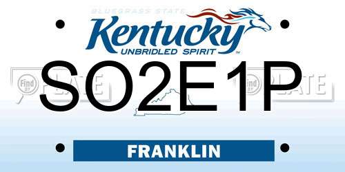 SO2E1P Kentucky License Plate