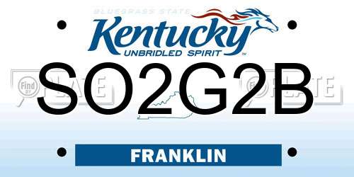 SO2G2B Kentucky License Plate