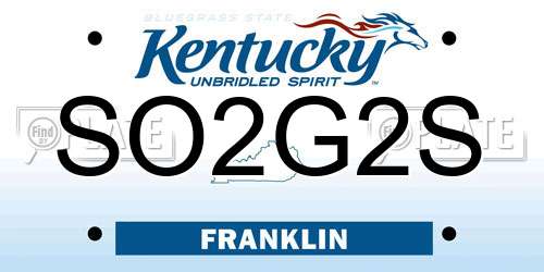 SO2G2S Kentucky License Plate