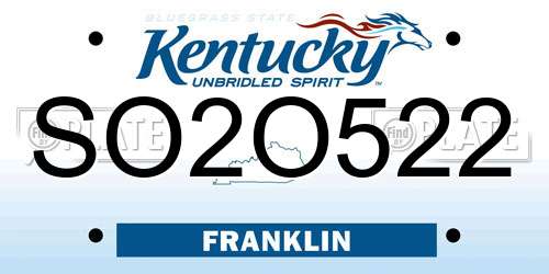 SO2O522 Kentucky License Plate