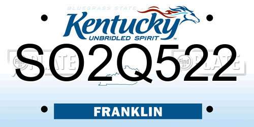 SO2Q522 Kentucky License Plate