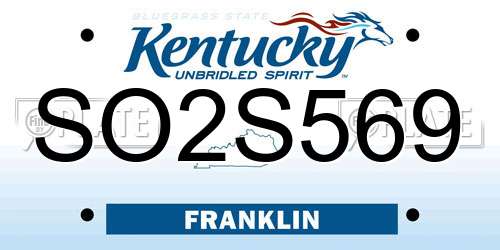 SO2S569 Kentucky License Plate