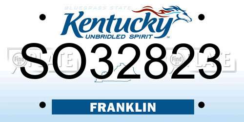 SO32823 Kentucky License Plate