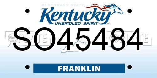 SO45484 Kentucky License Plate