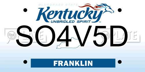 SO4V5D Kentucky License Plate