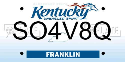 SO4V8Q Kentucky License Plate