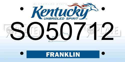SO50712 Kentucky License Plate