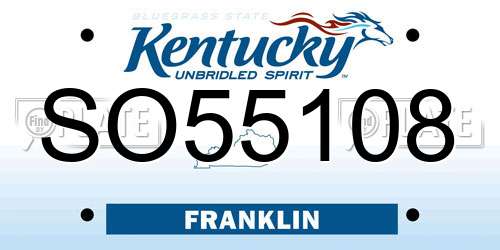 SO55108 Kentucky License Plate