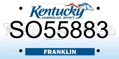 SO55883 Kentucky License Plate