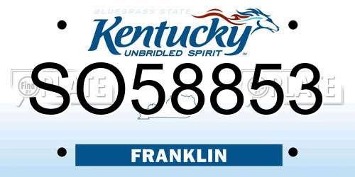 SO58853 Kentucky License Plate