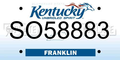 SO58883 Kentucky License Plate