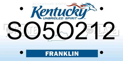 SO5O212 Kentucky License Plate