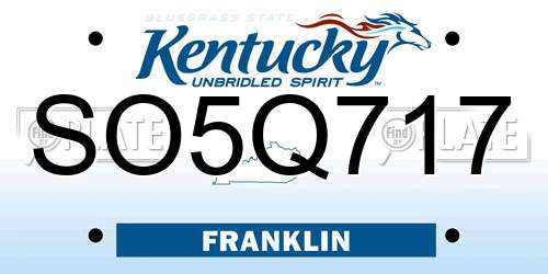 SO5Q717 Kentucky License Plate