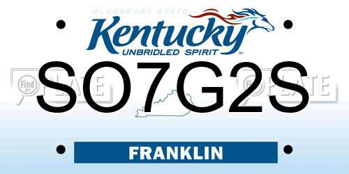 SO7G2S Kentucky License Plate