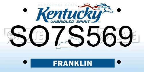 SO7S569 Kentucky License Plate