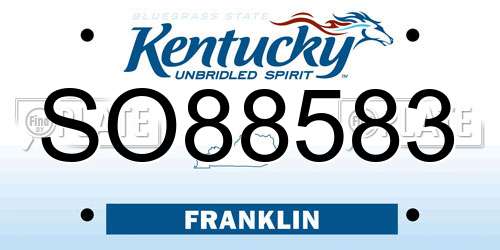 SO88583 Kentucky License Plate