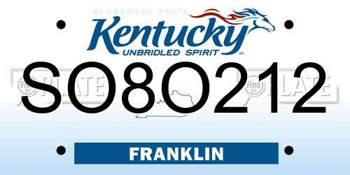 SO8O212 Kentucky License Plate