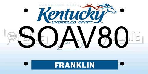 SOAV80 Kentucky License Plate